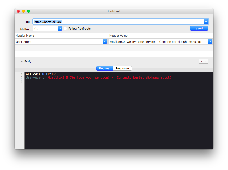 Use the useragent string to avoid bans